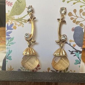 Avon Gold and Crystal Drop Earrings